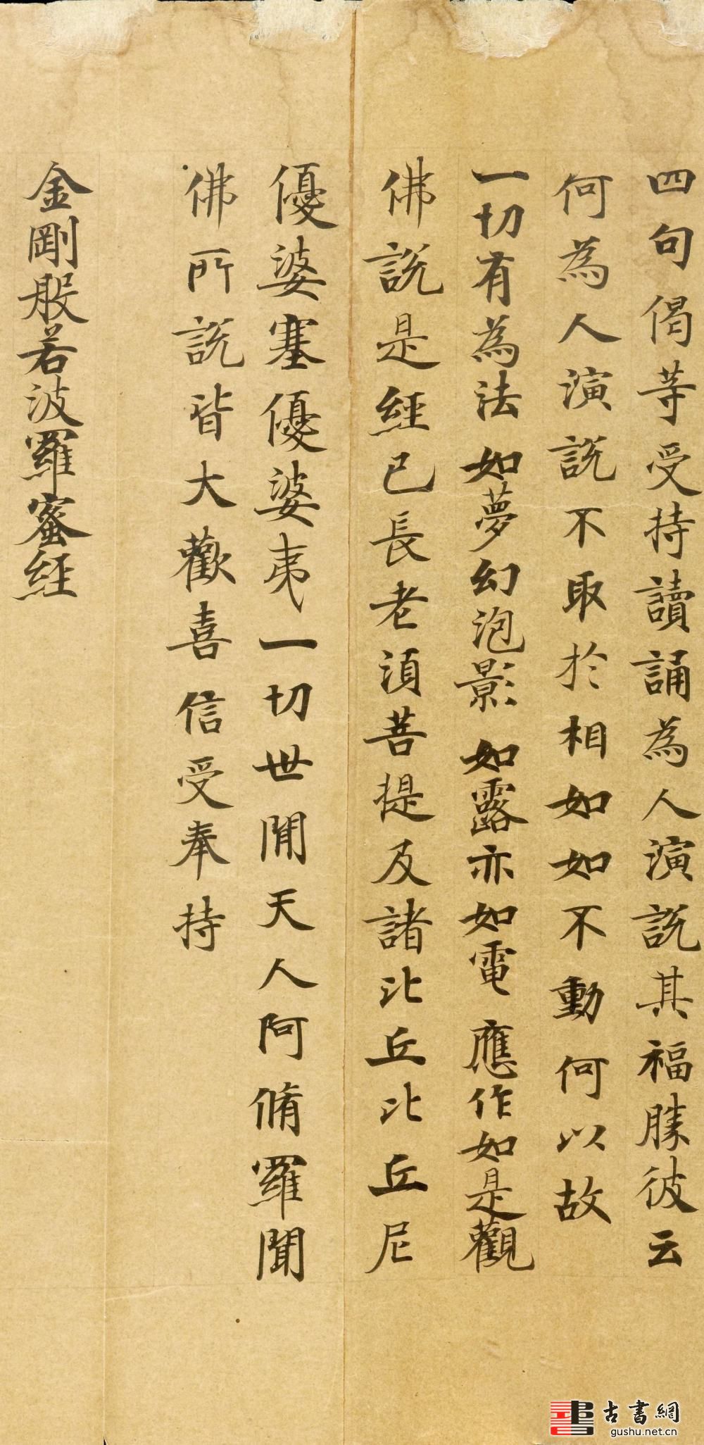 古籍.金刚般若波罗蜜经. 卷. 唐. 刘弘珪书. 唐朝仪凤元年手稿