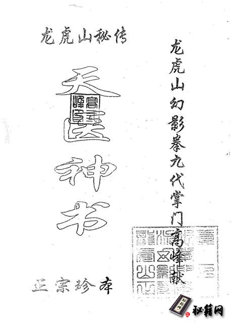 既不用方脉也不用针灸龙虎山秘传的治病奇书 《天医神书》